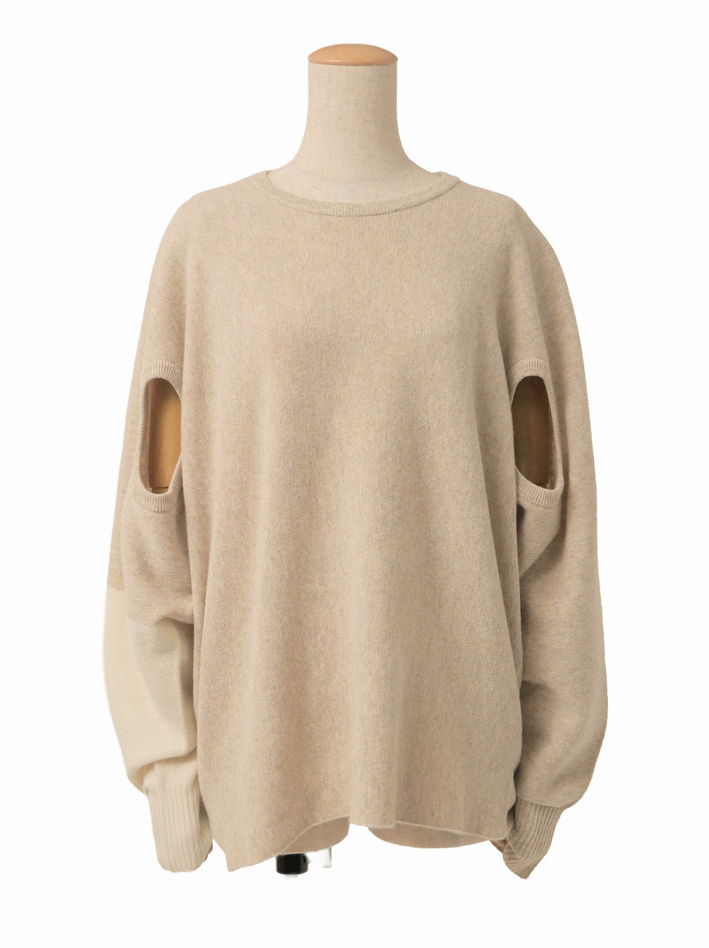 ISSEY MIYAKE イッセイミヤケ HAND IN HAND カットアウト ウールニットセーター 2 ベージュ