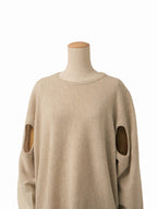 ISSEY MIYAKE イッセイミヤケ HAND IN HAND カットアウト ウールニットセーター 2 ベージュ