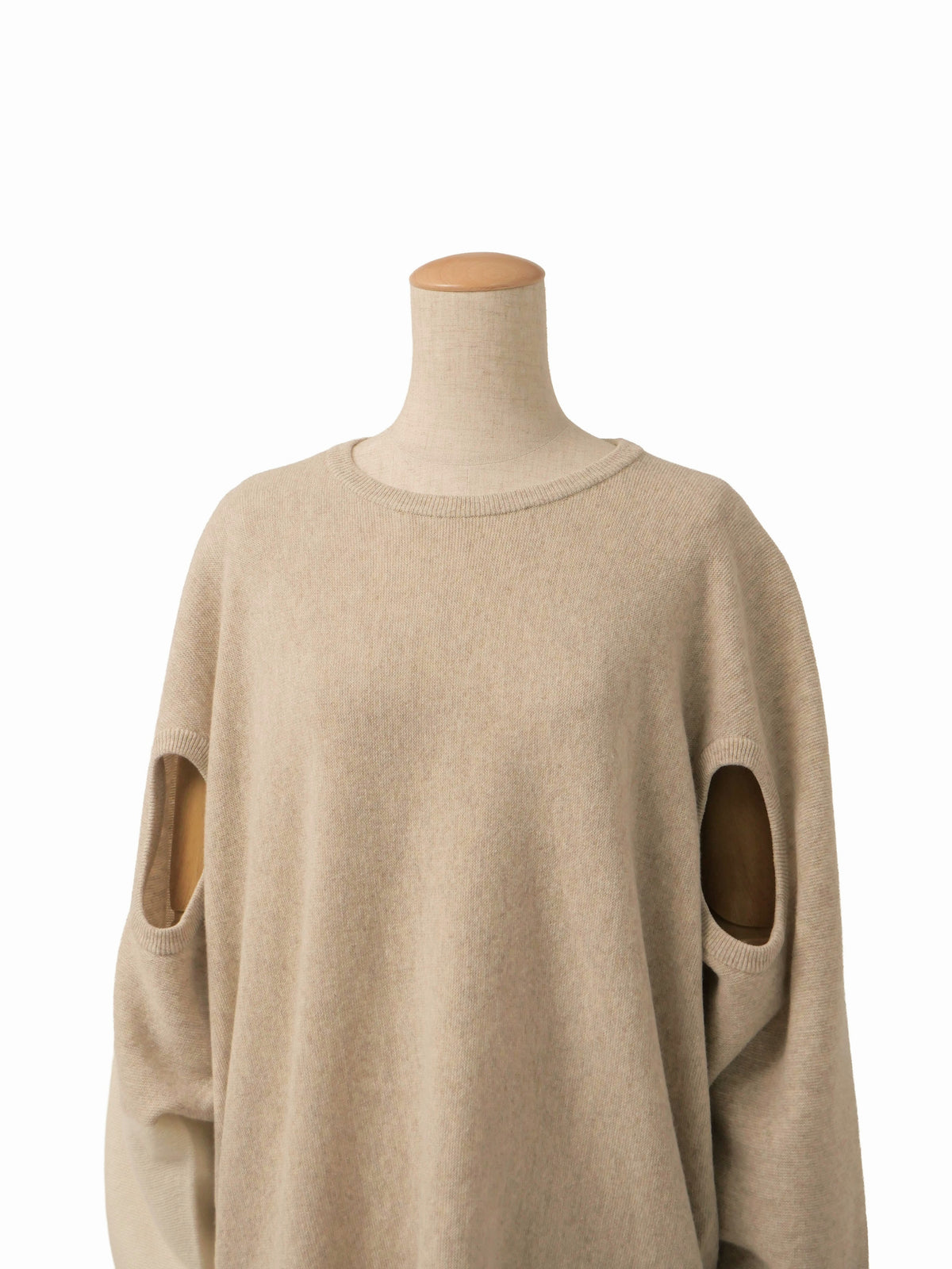 ISSEY MIYAKE イッセイミヤケ HAND IN HAND カットアウト ウールニットセーター 2 ベージュ