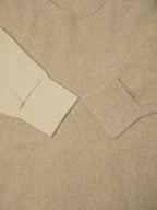 ISSEY MIYAKE イッセイミヤケ HAND IN HAND カットアウト ウールニットセーター 2 ベージュ