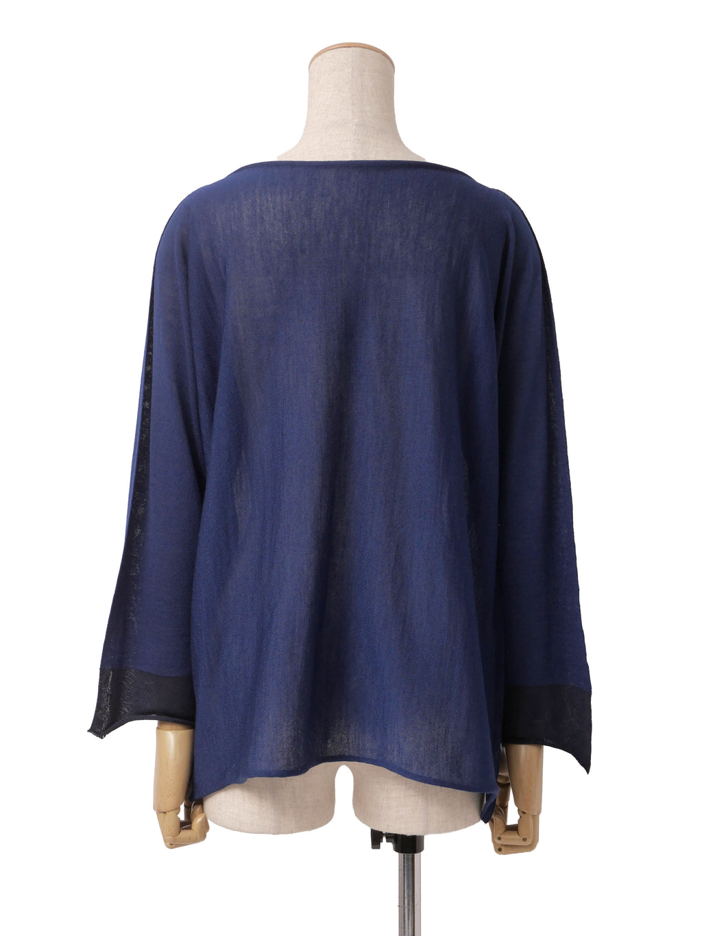 ISSEY MIYAKE イッセイミヤケ ボートネック 長袖ニットセーター シアートップス 2 ネイビー