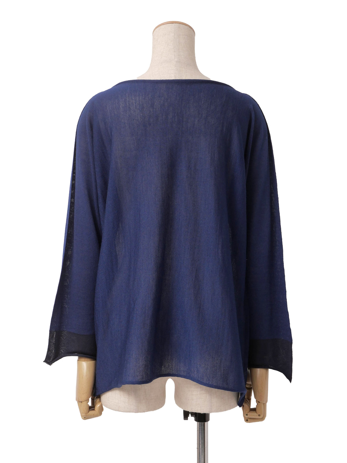 ISSEY MIYAKE イッセイミヤケ ボートネック 長袖ニットセーター シアートップス 2 ネイビー