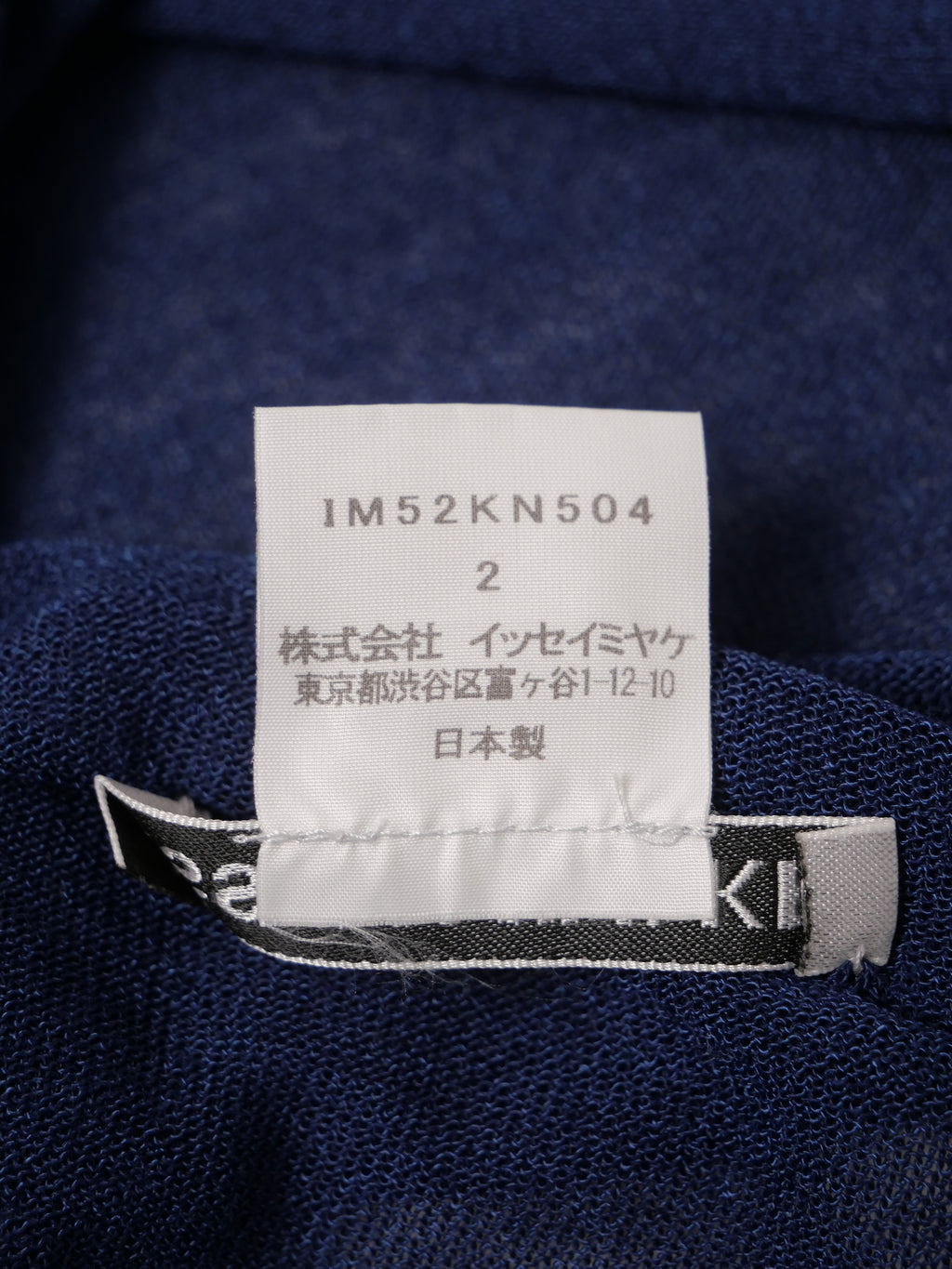 ISSEY MIYAKE イッセイミヤケ ボートネック 長袖ニットセーター シアートップス 2 ネイビー