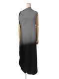 ISSEY MIYAKE A-POC INSIDE イッセイミヤケ 23SS グラデーション 変形 ロングニットワンピース 2 グレー×ブラック