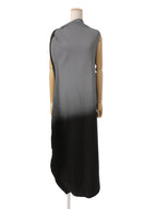 ISSEY MIYAKE A-POC INSIDE イッセイミヤケ 23SS グラデーション 変形 ロングニットワンピース 2 グレー×ブラック
