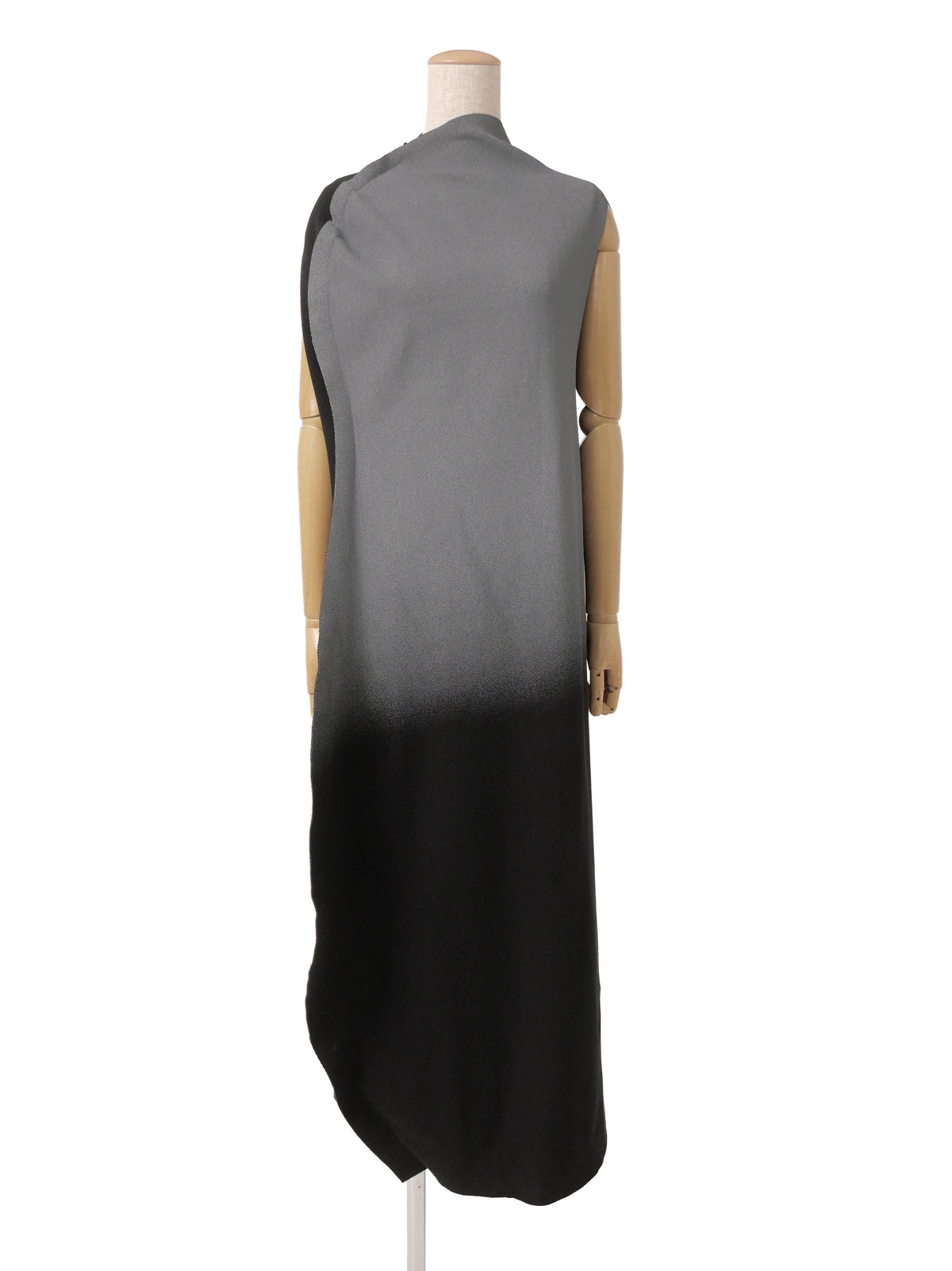 ISSEY MIYAKE A-POC INSIDE イッセイミヤケ 23SS グラデーション 変形 ロングニットワンピース 2 グレー×ブラック