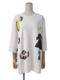 イッセイミヤケ MIYAKE ISSEY展 限定 ユニセックス プリントTシャツ 2 ホワイト