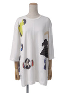 イッセイミヤケ MIYAKE ISSEY展 限定 ユニセックス プリントTシャツ 2 ホワイト