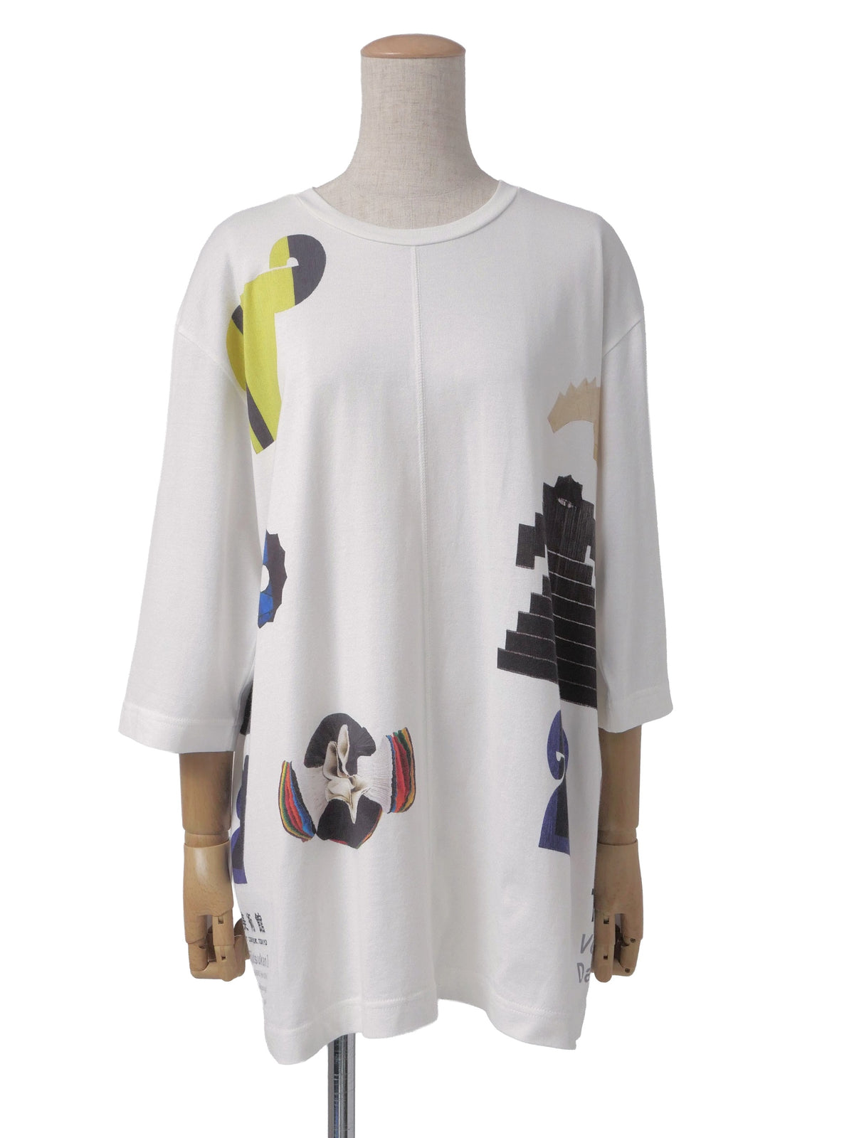 イッセイミヤケ MIYAKE ISSEY展 限定 ユニセックス プリントTシャツ 2 ホワイト