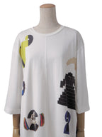 イッセイミヤケ MIYAKE ISSEY展 限定 ユニセックス プリントTシャツ 2 ホワイト