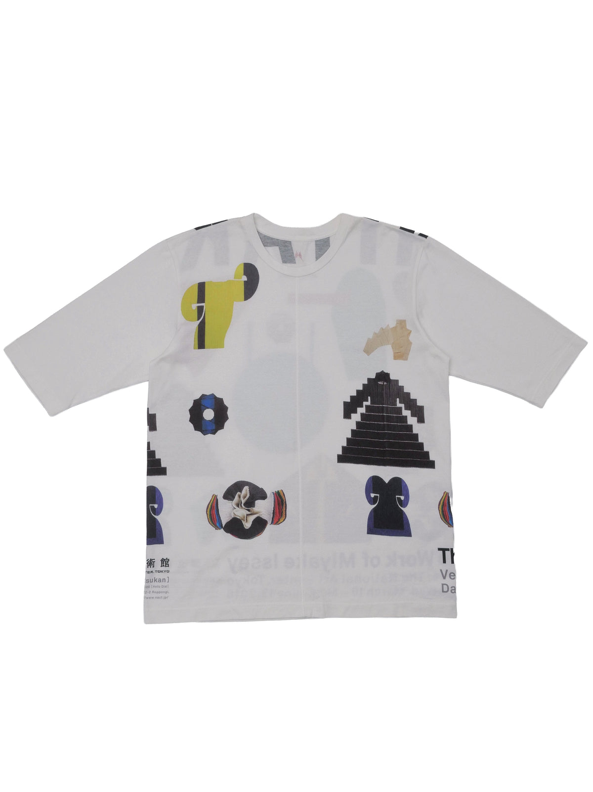 イッセイミヤケ MIYAKE ISSEY展 限定 ユニセックス プリントTシャツ 2 ホワイト