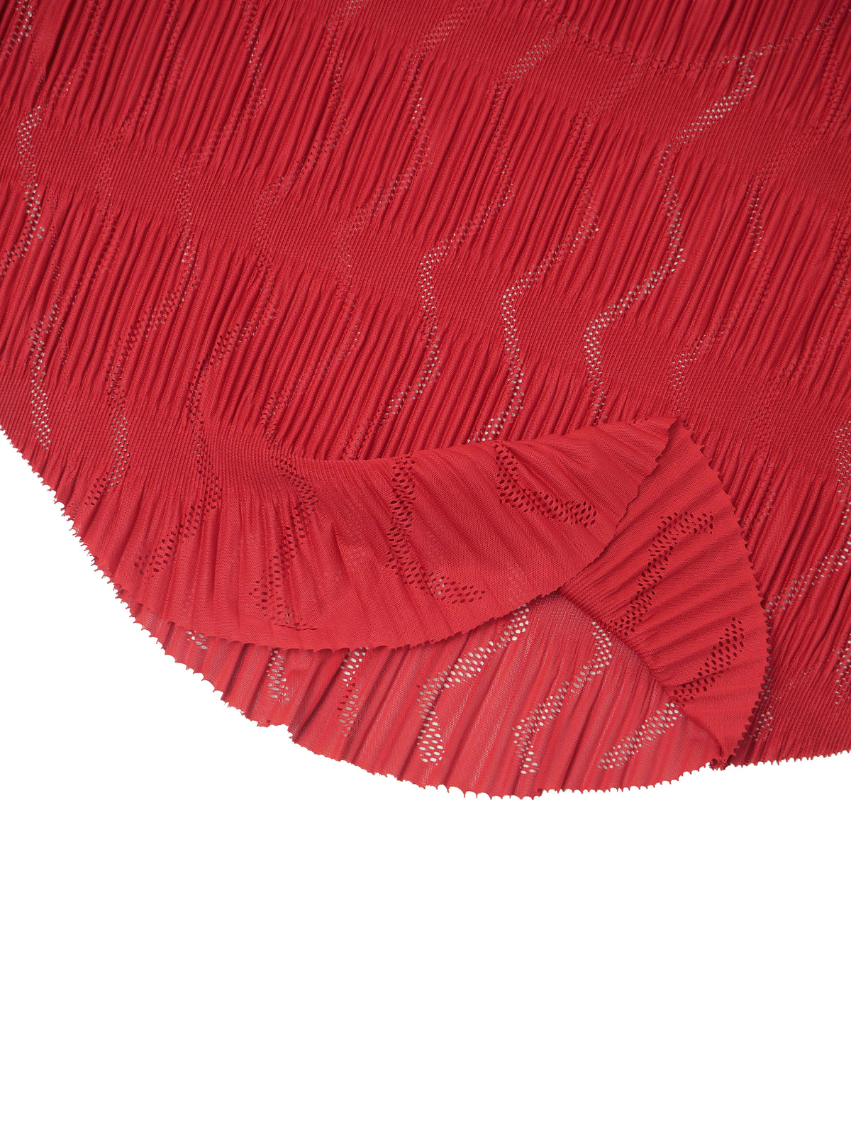ISSEY MIYAKE A-POC INSIDE イッセイミヤケ プリーツ メッシュ 変形ブラウス 2 レッド