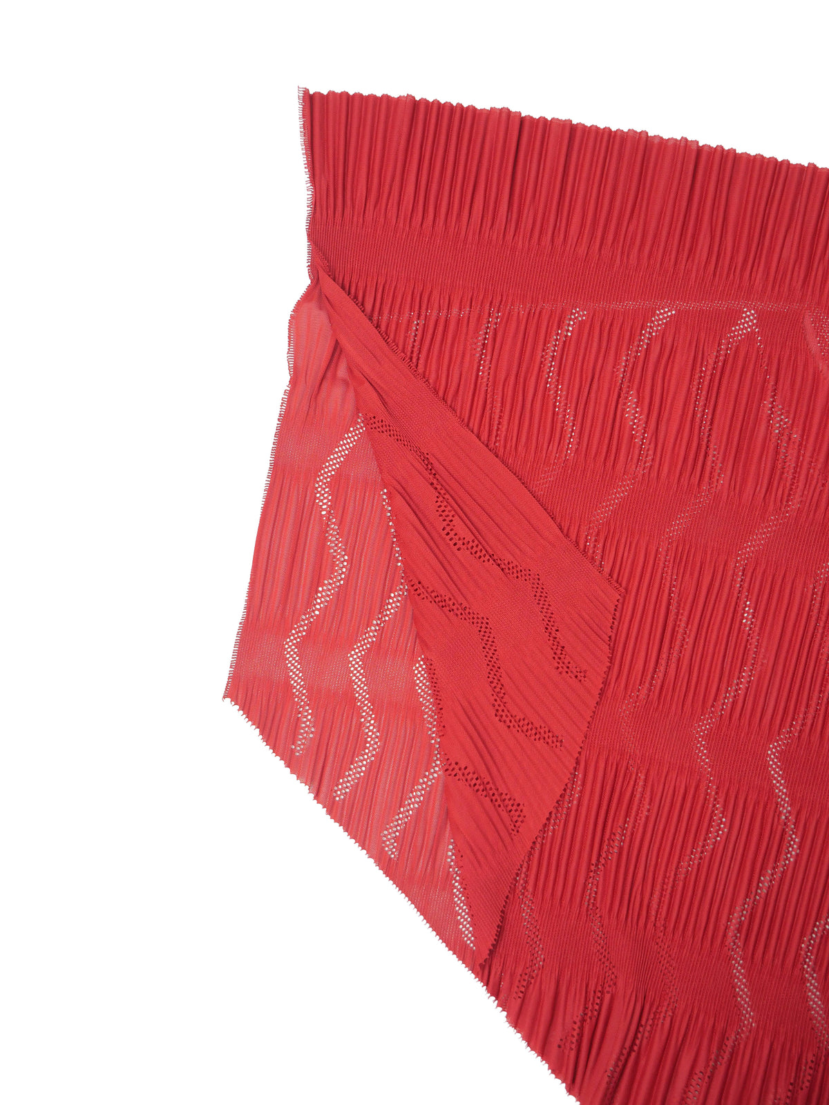 ISSEY MIYAKE A-POC INSIDE イッセイミヤケ プリーツ メッシュ 変形ブラウス 2 レッド