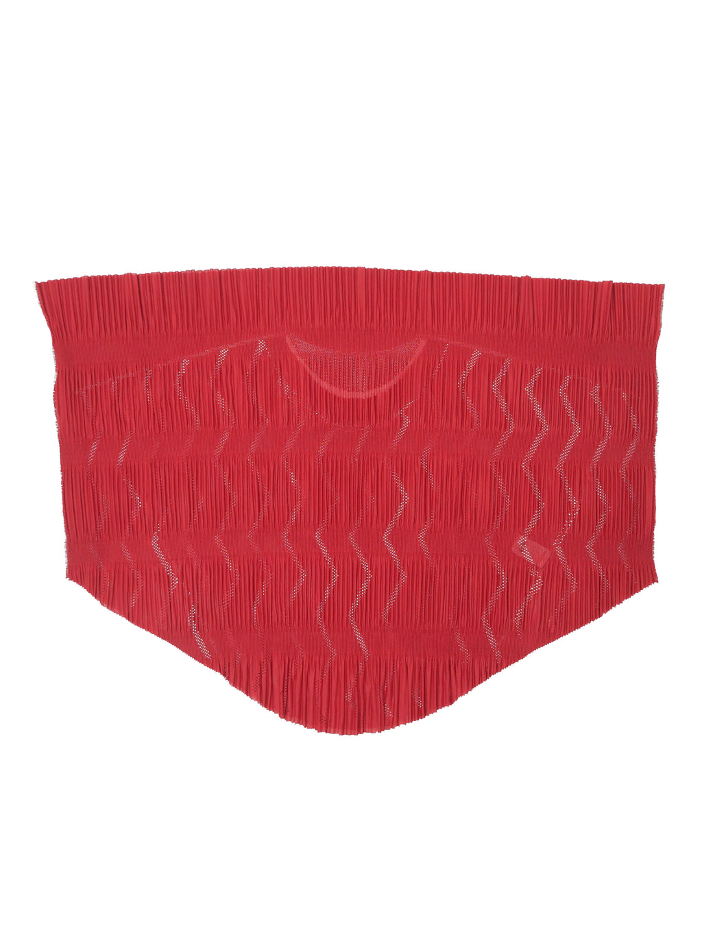 ISSEY MIYAKE A-POC INSIDE イッセイミヤケ プリーツ メッシュ 変形ブラウス 2 レッド