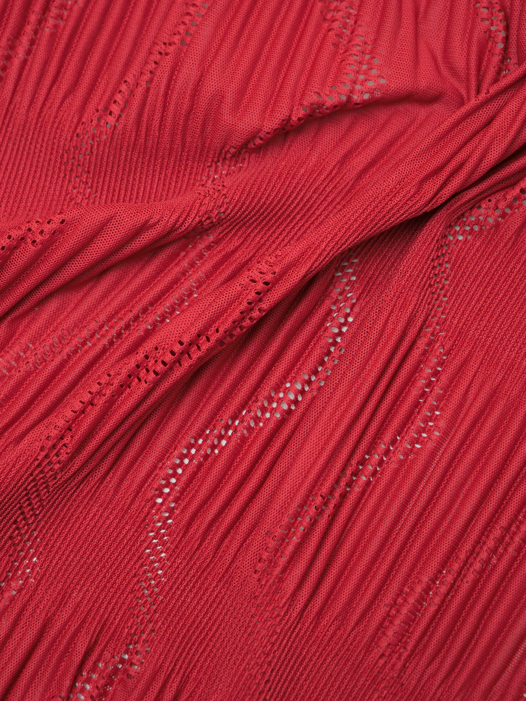 ISSEY MIYAKE A-POC INSIDE イッセイミヤケ プリーツ メッシュ 変形ブラウス 2 レッド