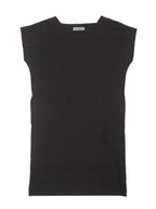 ISSEY MIYAKE イッセイミヤケ スクエアネック ワンピース ボーダー柄 2 ブラック