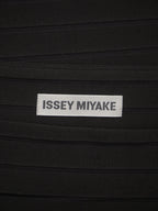 ISSEY MIYAKE イッセイミヤケ スクエアネック ワンピース ボーダー柄 2 ブラック