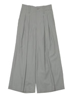 ISSEY MIYAKE イッセイミヤケ ウール タックワイドパンツ スラックス 2 グレー