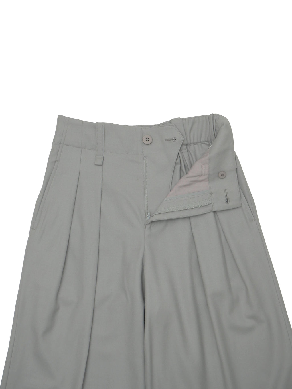 ISSEY MIYAKE イッセイミヤケ ウール タックワイドパンツ スラックス 2 グレー