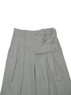 ISSEY MIYAKE イッセイミヤケ ウール タックワイドパンツ スラックス 2 グレー