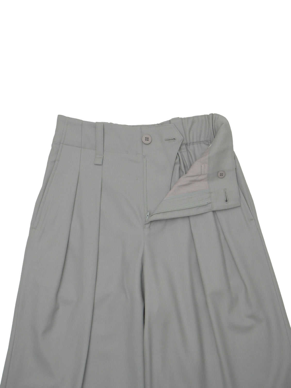ISSEY MIYAKE イッセイミヤケ ウール タックワイドパンツ スラックス 2 グレー
