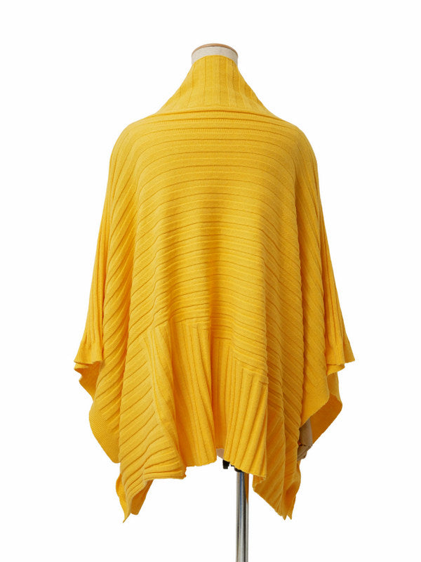 ISSEY MIYAKE イッセイミヤケ 変形 ニットポンチョ トップス 2 イエロー