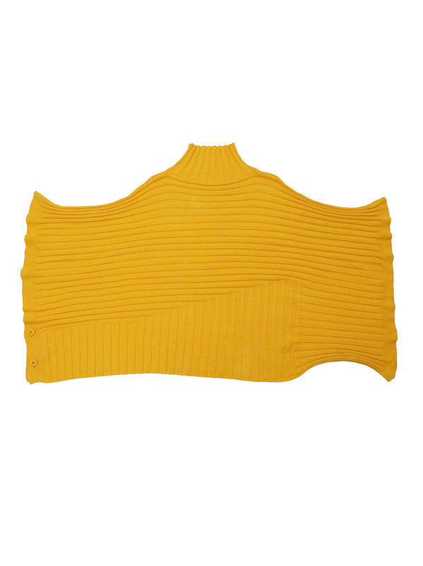 ISSEY MIYAKE イッセイミヤケ 変形 ニットポンチョ トップス 2 イエロー