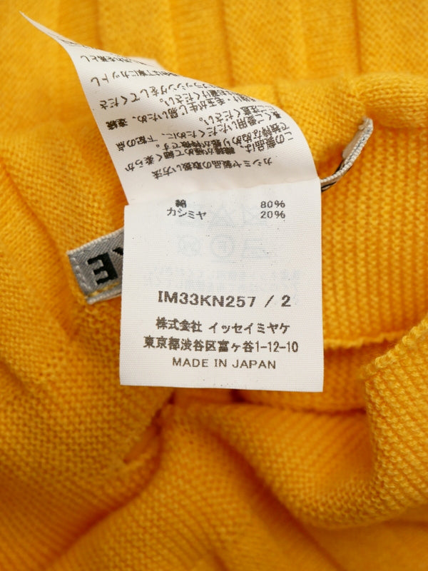 ISSEY MIYAKE イッセイミヤケ 変形 ニットポンチョ トップス 2 イエロー