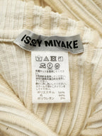 ISSEY MIYAKE イッセイミヤケ プリーツワンピース ニット フリンジ ハイネック 2 アイボリー