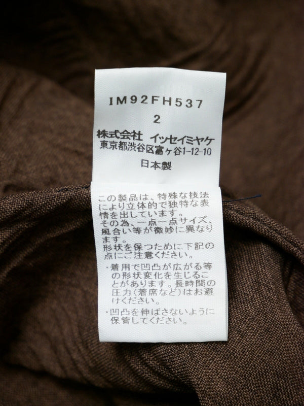 ISSEY MIYAKE イッセイミヤケ ロングノースリーブワンピース 2 ブラウン