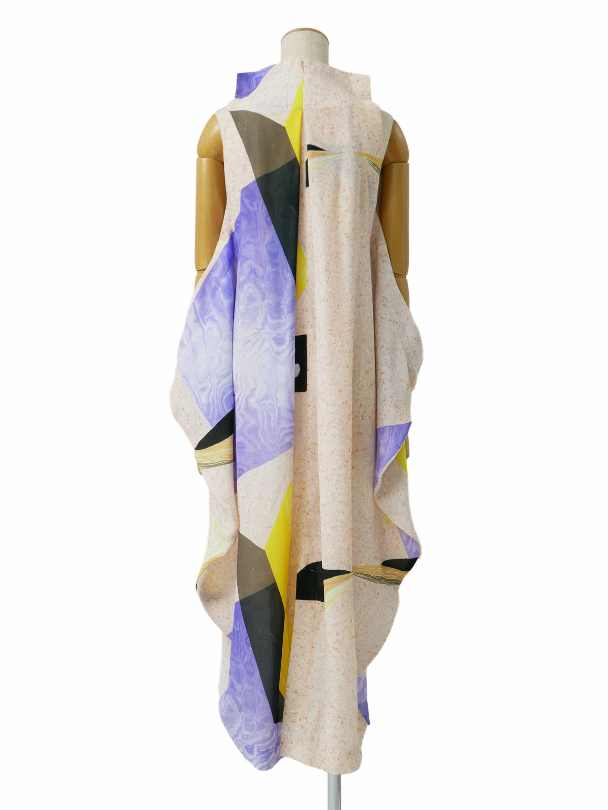 ISSEY MIYAKE イッセイミヤケ 23SS TANGIBLE 変形 ドレープ ロングプリントワンピース 1