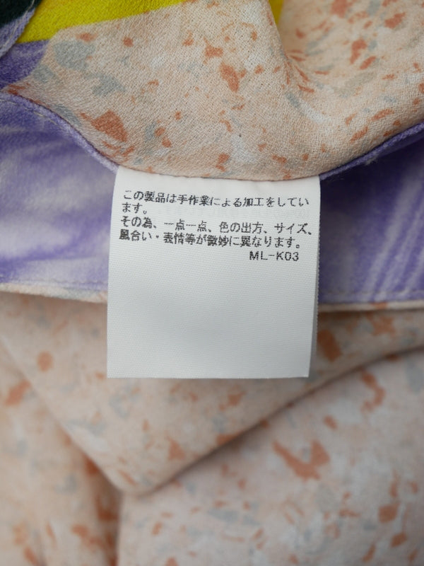 ISSEY MIYAKE イッセイミヤケ 23SS TANGIBLE 変形 ドレープ ロングプリントワンピース 1