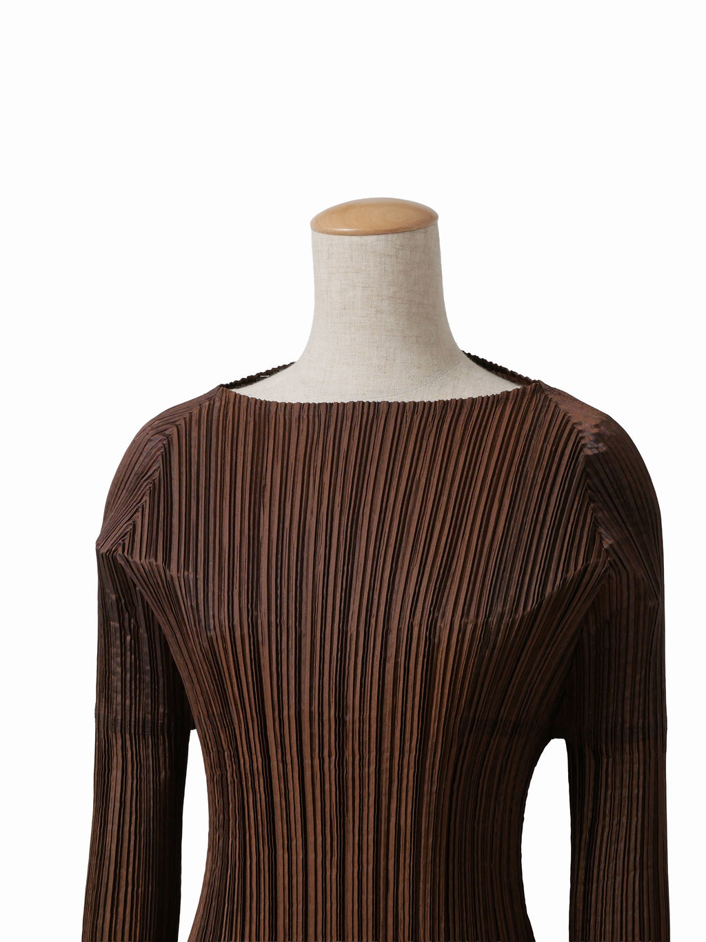 ISSEY MIYAKE イッセイミヤケ 長袖プリーツトップス M ブラウン