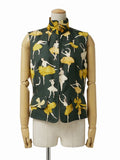 VINTAGE HERMES La Danse Ballerina Silk Vest 42 Green