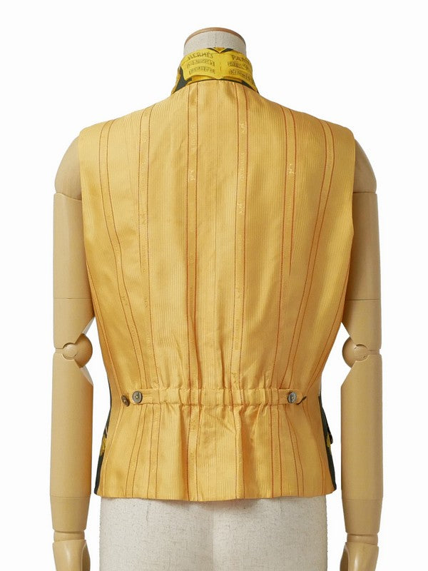 VINTAGE HERMES La Danse Ballerina Silk Vest 42 Green