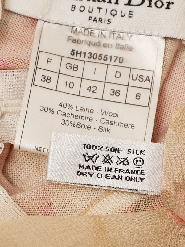 Christian Dior by John Galliano ディオール ガリアーノ期 ノースリーブ ニットセーター+シルクストール 38