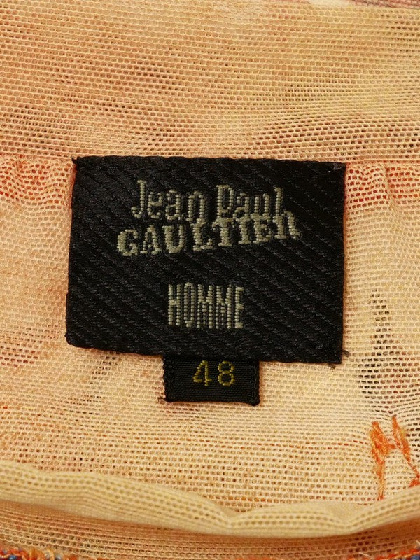90s Jean Paul GAULTIER HOMME ジャンポールゴルチエ パワーネット トップス 48 イエロー