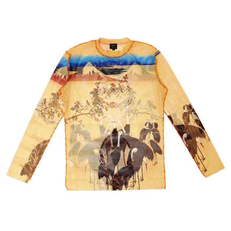 90s Jean Paul GAULTIER HOMME ジャンポールゴルチエ パワーネット トップス 48 イエロー