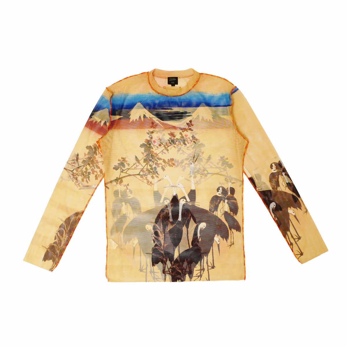 90s Jean Paul GAULTIER HOMME Power Mesh Top 48 Yellow