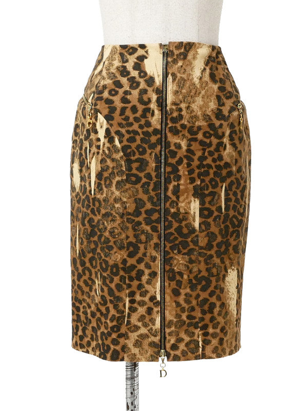 Christian Dior by John Galliano Dior Galliano Era Leopard Print Set-up Jacket + Skirt 40