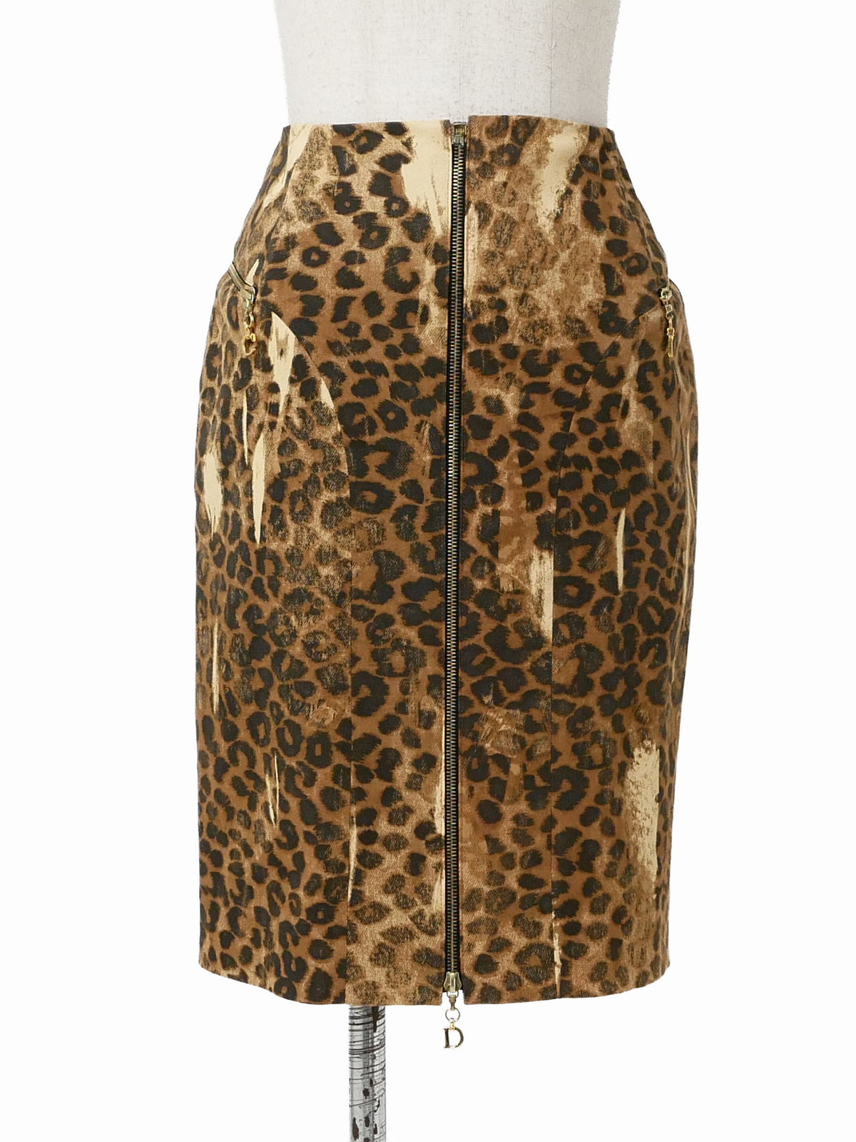 Christian Dior by John Galliano Dior Galliano Era Leopard Print Set-up Jacket + Skirt 40