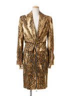 Christian Dior by John Galliano Dior Galliano Era Leopard Print Set-up Jacket + Skirt 40