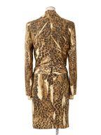 Christian Dior by John Galliano Dior Galliano Era Leopard Print Set-up Jacket + Skirt 40