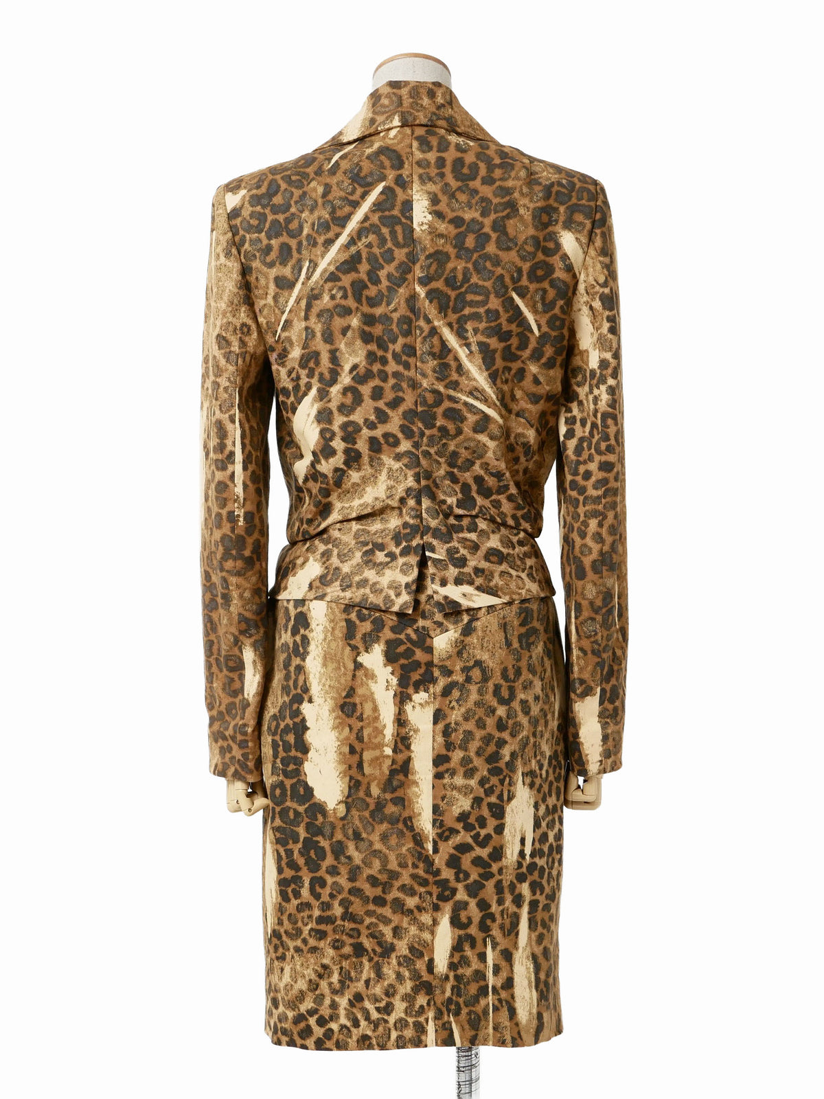 Christian Dior by John Galliano Dior Galliano Era Leopard Print Set-up Jacket + Skirt 40