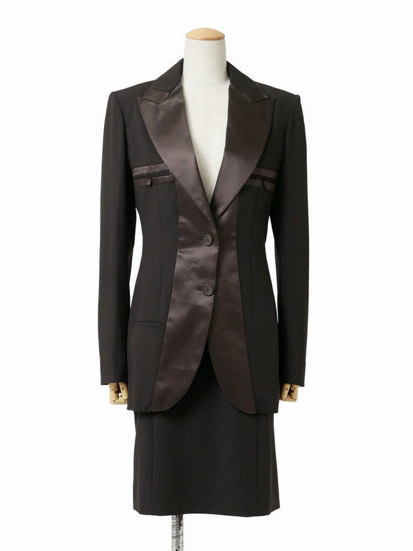 Christian Dior by John Galliano ディオール ガリアーノ期 セットアップ ジャケット+スカート 38/40 ブラウン