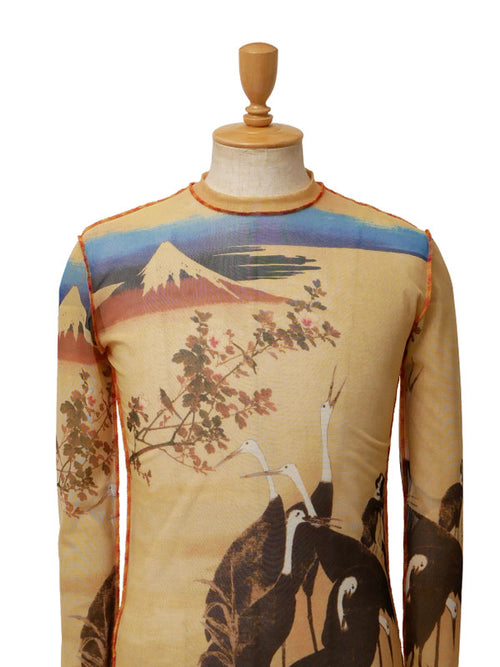 90s Jean Paul GAULTIER HOMME ジャンポールゴルチエ パワーネット トップス 48 イエロー