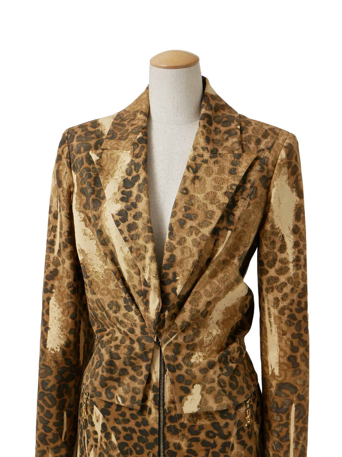 Christian Dior by John Galliano Dior Galliano Era Leopard Print Set-up Jacket + Skirt 40