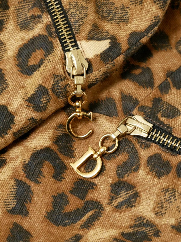 Christian Dior by John Galliano Dior Galliano Era Leopard Print Set-up Jacket + Skirt 40