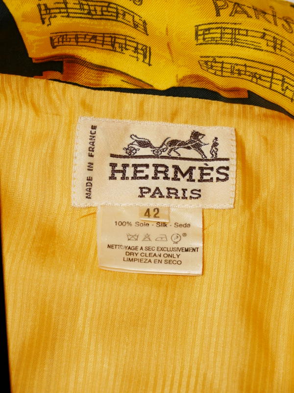 VINTAGE HERMES La Danse Ballerina Silk Vest 42 Green