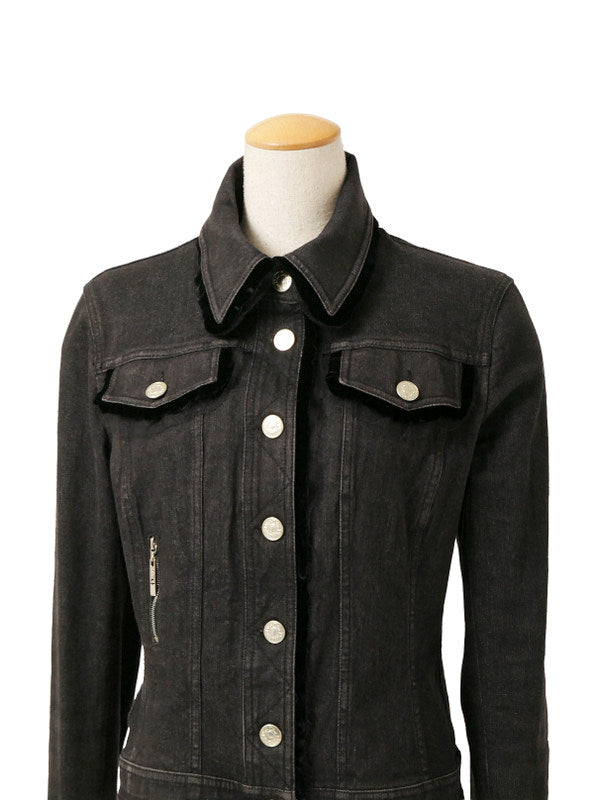 Christian Dior by John Galliano Dior Galliano Era Black Denim Jacket + Skirt 38/36